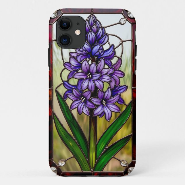 Verkleidetes Glasfenster mit lebhafter Blume Case-Mate iPhone Hülle (Rückseite)