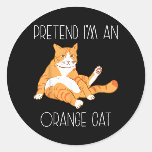 Verkleidung als orange Katze für Halloween für die Runder Aufkleber