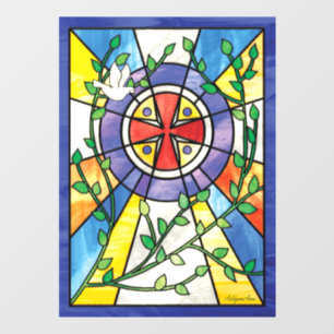 Verkleidung von Hartglas Fensteraufkleber