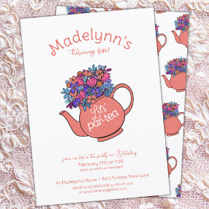 Verkleidungs-Par-Tea Mädchen Geburtstags-Teeparty Einladung