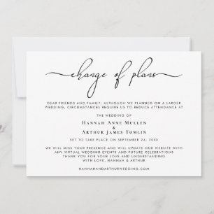 Verkleinerte Änderung der Pläne für Hochzeiten Tre Ankündigung