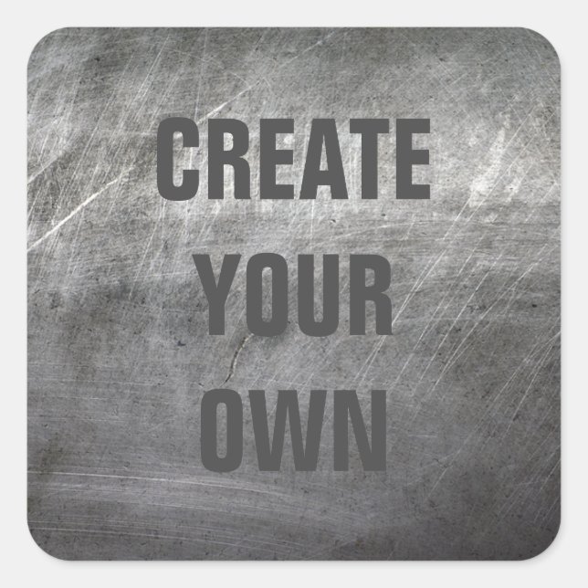 Verkratzte gebürstete Metallbeschaffenheit Quadratischer Aufkleber (Vorderseite)