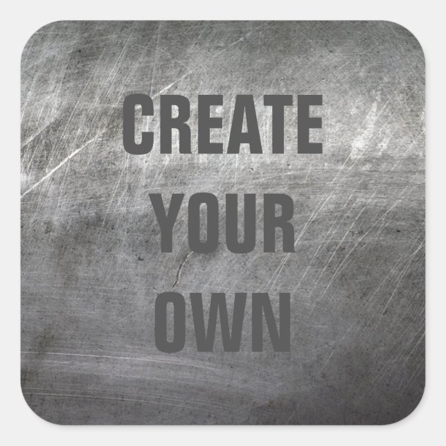 Verkratzte gebürstete Metallbeschaffenheit Quadratischer Aufkleber (Vorderseite)