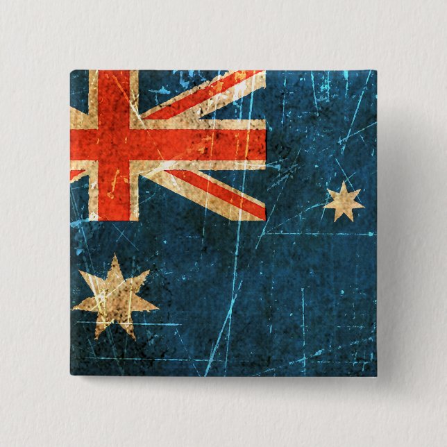 Verkratzte und getragene Vintage australische Button (Vorderseite)