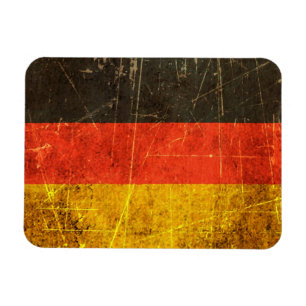 Verkratzte und getragene Vintage deutsche Flagge Magnet