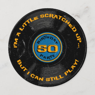 Verkratzter Aufzeichnungs-50. Geburtstag Einladung
