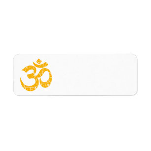 Verkratztes gelbes Yoga-OM-Symbol