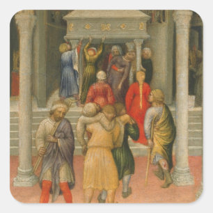 Verkrüppelt und krank am Grab des hl. Nikolaus Quadratischer Aufkleber