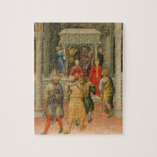 Verkrüppelt und Kranker kuriert am Grab von Sankt Puzzle