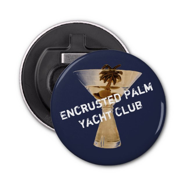 Verkrusteter Palmen-Yachtclub-Flaschen-Öffner Flaschenöffner (Vorderseite)