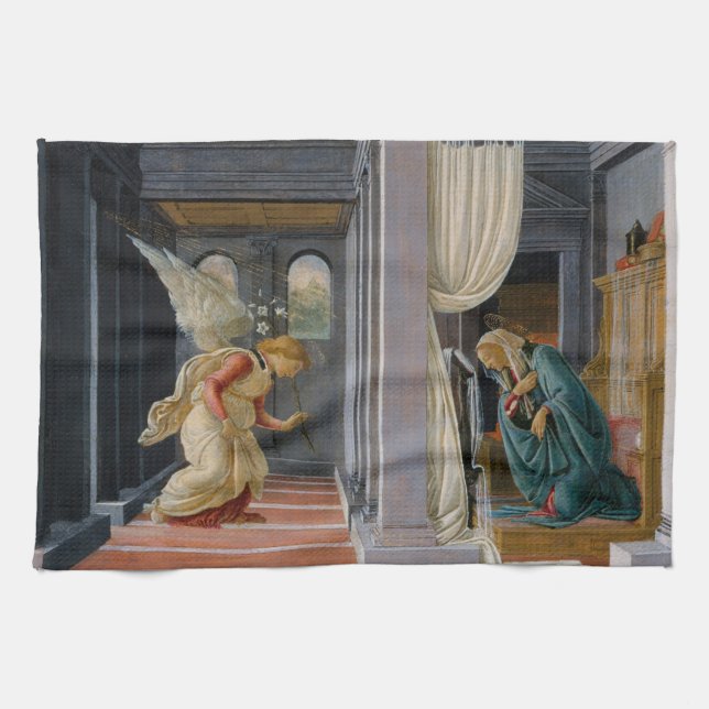 Verkündigung von Sandro Botticelli Geschirrtuch (Horizontal)