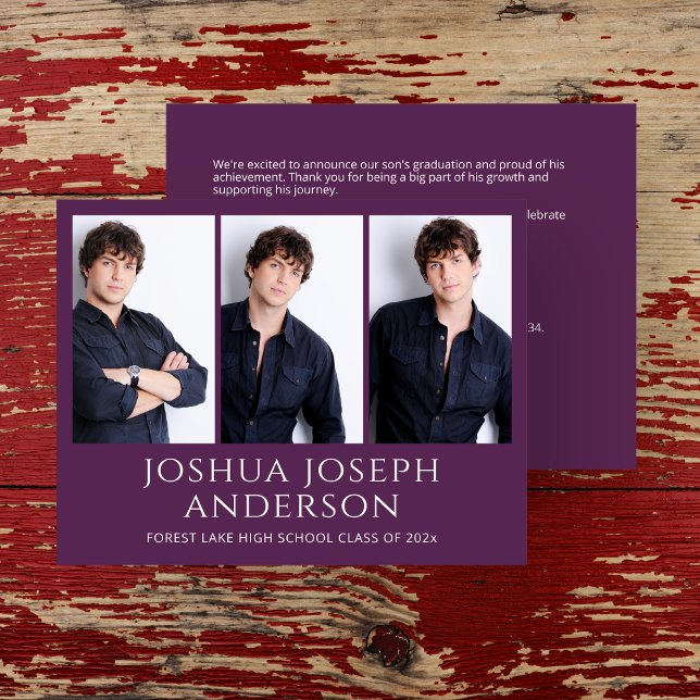 Verkündung des Fotos von Lila Abschlüssen Mitteilungskarte (Von Creator hochgeladen)