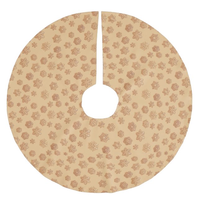 Verkupfern Sie 3 d-Schneeflocken auf einem Polyester Weihnachtsbaumdecke (Vorderseite)