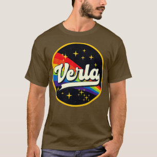 Verla Rainbow in Space Vintag Style T-Shirt