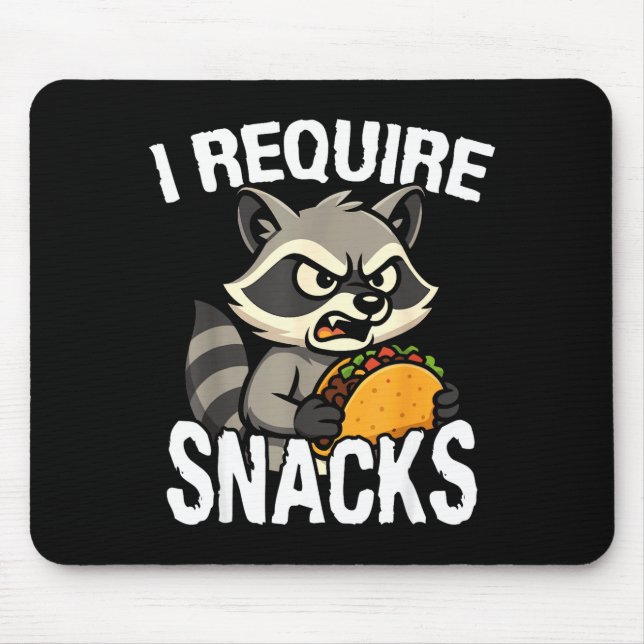 Verlange Snacks süße Tier Meme Tee lustiger Waschb Mousepad (Vorne)