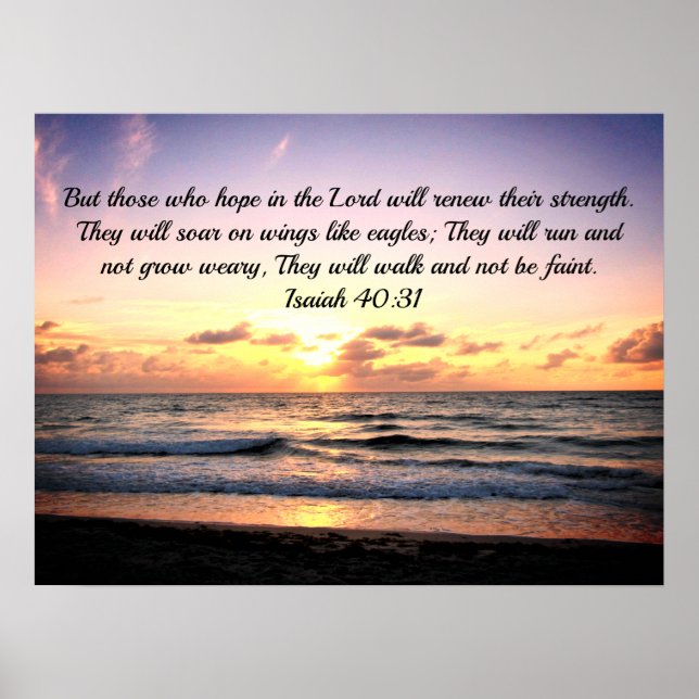 VERLÄNGERN SIE UNSERE STÄRKE IN GOTT ISAIAH 40:31  POSTER (Vorne)