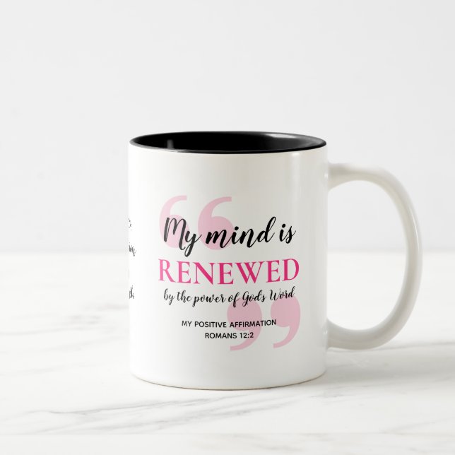 VERLÄNGERTE MIND Positive Christlich Affirmation Zweifarbige Tasse (Rechts)