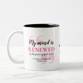 VERLÄNGERTE MIND Positive Christlich Affirmation Zweifarbige Tasse