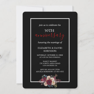 Verlängerung der Blume 50. Hochzeitstag Einladung