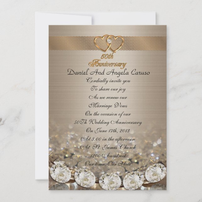 Verlängerung des 50. Jahrestags Einladung (Vorderseite)