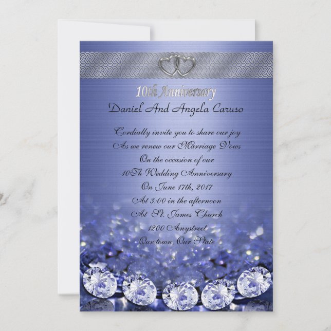 Verlängerung des zehnten Jahrestags Einladung (Vorderseite)