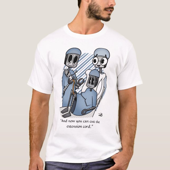 Verlängerungskabel Männer-Weißer T - Shirt (Vorderseite)