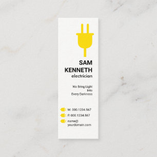 Verlängerungsschaltflächen für Gelbes Power Mini Visitenkarte