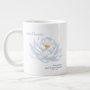 Verlangsamt, nicht zu spät - der weiße Lotus Jumbo-Tasse