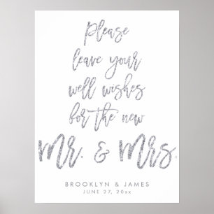 Verlass Deine Wünsche Hochzeitssignatur Silber Gli Poster
