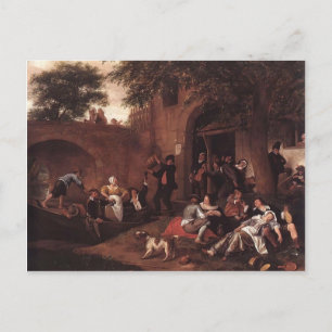 Verlass der Taverne von Jan Steen Postkarte