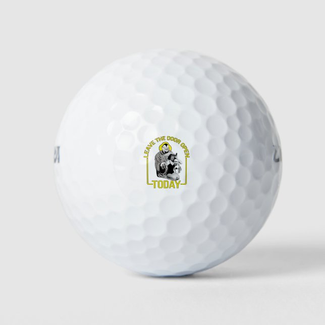 Verlass der Tür heute auf Golfball (Vorderseite)
