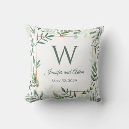 Verlass Design Leaf Garden Initial Wedding Pillow Kissen