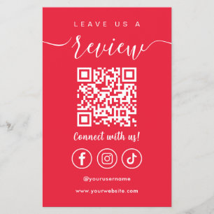 Verlass eines QR Code Social Media Logo Red Flyer