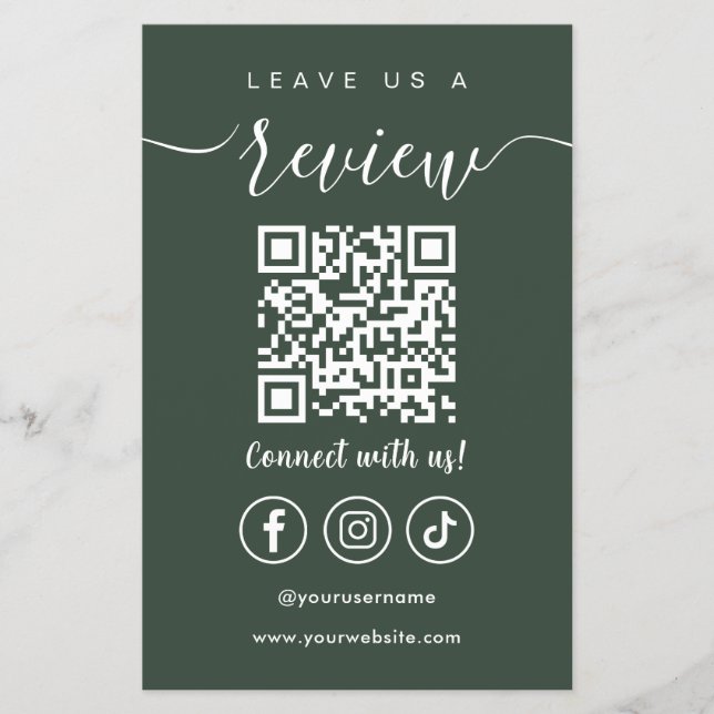 Verlass eines QR Code Social Media Logos Flyer (Vorne)