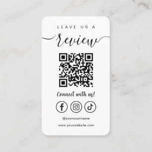 Verlass eines QR Code Social Media Logos Weiß Visitenkarte