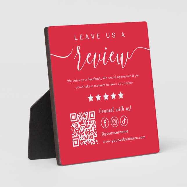 Verlass eines Red-Logos für Social Media-Qr-Code Fotoplatte (Vorderseite)