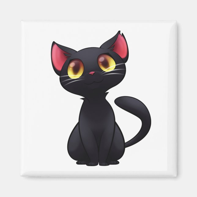 Verlass keine Zuhause ohne schwarze Katze Magnet (Vorne)