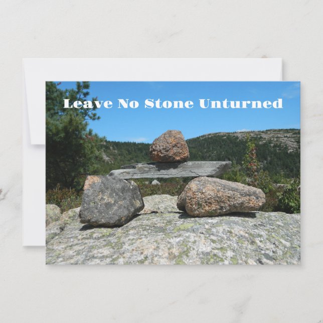 Verlass No Stone UnTurn Idiom Search Einladung (Vorderseite)