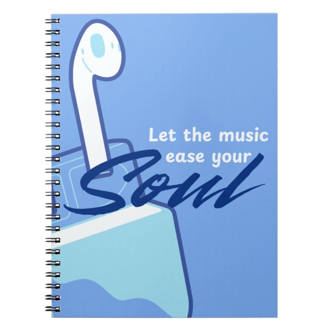 "Verlass the Music Ease Your Soul"-Notebook Notizblock (Vorderseite)