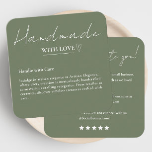 Verlass uns ein Review-Handwerk mit Liebe Sage Gre Quadratische Visitenkarte
