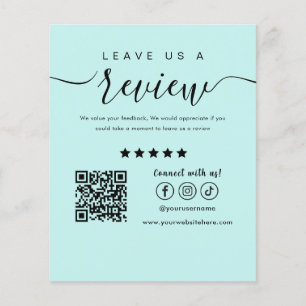 Verlass uns ein Review Social Media Logo Light Blu Flyer