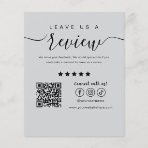 Verlass uns ein Review Social Media Logo Light Gra Flyer