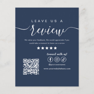 Verlass uns ein Review Social Media Logo Navy Blue Flyer