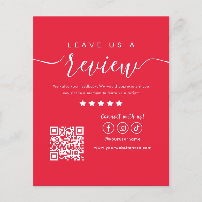 Verlass uns ein Review Social Media Logo Trendy Re Flyer (Vorne)