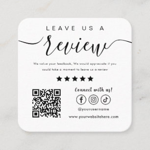Verlass uns ein Review Social Media Logo Trendy Wh Quadratische Visitenkarte