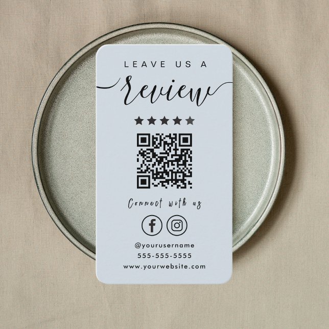 Verlass uns eine Überprüfung Instagram Facebook QR Visitenkarte (Von Creator hochgeladen)