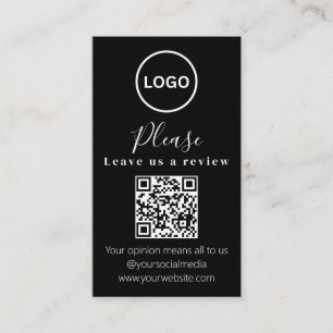 Verlass uns eine Überprüfung   QR-Code Modern Busi Visitenkarte