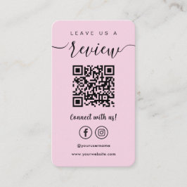 Verlass uns einen Facebook Instagram Qr Code Pink Visitenkarte