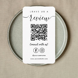 Verlass uns einen Facebook Instagram Qr Code White Visitenkarte
