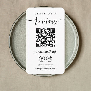 Verlass uns einen Facebook Instagram Qr Code White Visitenkarte